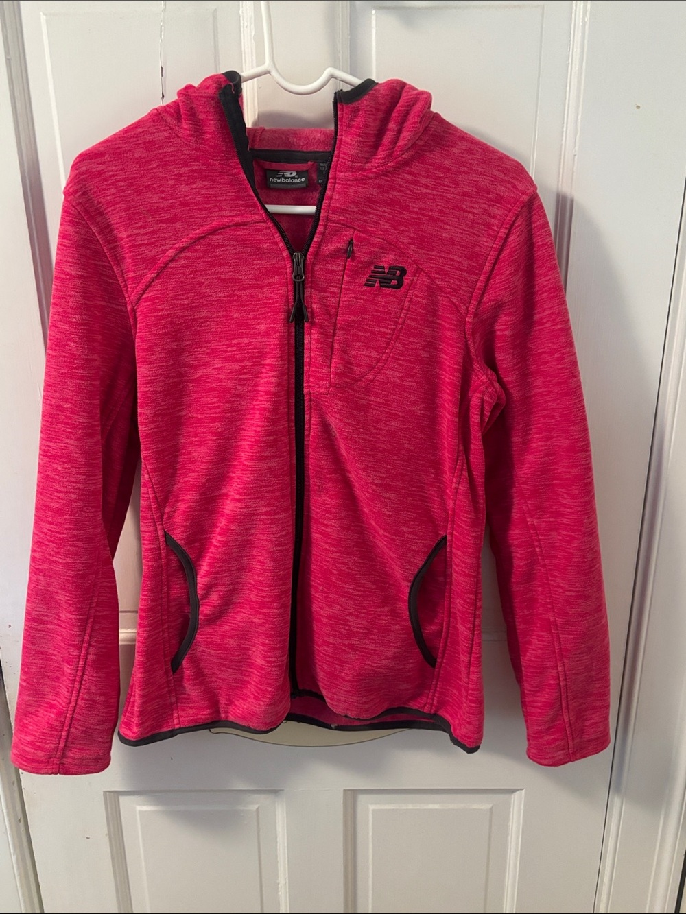 New Balance Kids Hot Pink Hooded Zip-Up Sweatshirt